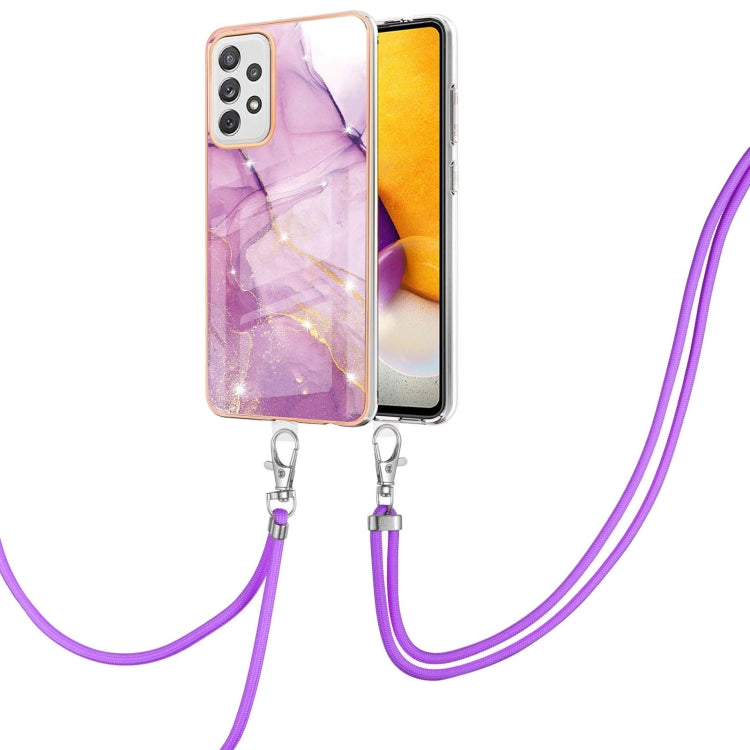 Electroplating Marble Pattern IMD TPU Shockproof Case with Neck Lanyard, For Samsung Galaxy A32 4G EU Version, For Samsung Galaxy A32 5G, For Samsung Galaxy A52 5G / 4G, For Samsung Galaxy A72 5G / 4G