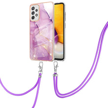 Load image into Gallery viewer, Electroplating Marble Pattern IMD TPU Shockproof Case with Neck Lanyard, For Samsung Galaxy A32 4G EU Version, For Samsung Galaxy A32 5G, For Samsung Galaxy A52 5G / 4G, For Samsung Galaxy A72 5G / 4G