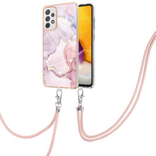 Load image into Gallery viewer, Electroplating Marble Pattern IMD TPU Shockproof Case with Neck Lanyard, For Samsung Galaxy A32 4G EU Version, For Samsung Galaxy A32 5G, For Samsung Galaxy A52 5G / 4G, For Samsung Galaxy A72 5G / 4G