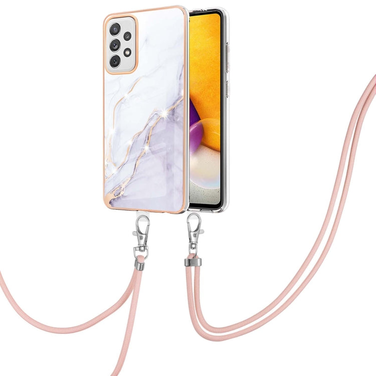 Electroplating Marble Pattern IMD TPU Shockproof Case with Neck Lanyard, For Samsung Galaxy A32 4G EU Version, For Samsung Galaxy A32 5G, For Samsung Galaxy A52 5G / 4G, For Samsung Galaxy A72 5G / 4G