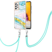 Load image into Gallery viewer, Electroplating Marble Pattern IMD TPU Shockproof Case with Neck Lanyard, For Samsung Galaxy A32 4G EU Version, For Samsung Galaxy A32 5G, For Samsung Galaxy A52 5G / 4G, For Samsung Galaxy A72 5G / 4G