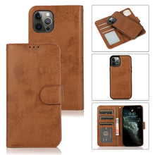 Load image into Gallery viewer, Retro 2 in 1 Detachable Magnetic Horizontal Flip TPU + PU Leather Case with Holder &amp; Card Slots &amp; Photo Frame &amp; Wallet, For iPhone 13 mini, For iPhone 13, For iPhone 13 Pro, For iPhone 13 Pro Max