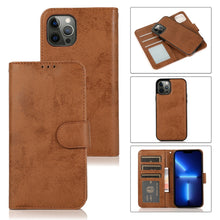 Load image into Gallery viewer, Retro 2 in 1 Detachable Magnetic Horizontal Flip TPU + PU Leather Case with Holder &amp; Card Slots &amp; Photo Frame &amp; Wallet, For iPhone 13 mini, For iPhone 13, For iPhone 13 Pro, For iPhone 13 Pro Max