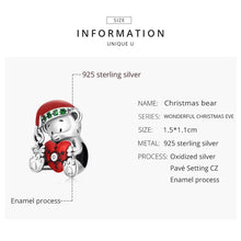 Load image into Gallery viewer, S925 Sterling Silver Christmas Bear Beads DIY Bracelet Necklace Accessories, SCC2035