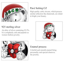 Load image into Gallery viewer, S925 Sterling Silver Christmas Bear Beads DIY Bracelet Necklace Accessories, SCC2035