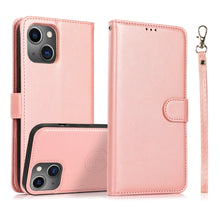 Load image into Gallery viewer, Calf Texture 2 in 1 Detachable Magnetic Back Cover Horizontal Flip Leather Case with Holder &amp; Card Slots &amp; Wallet &amp; Photo Frame, For iPhone 13 mini, For iPhone 13, For iPhone 13 Pro, For iPhone 13 Pro Max