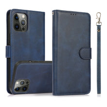 Load image into Gallery viewer, Calf Texture 2 in 1 Detachable Magnetic Back Cover Horizontal Flip Leather Case with Holder &amp; Card Slots &amp; Wallet &amp; Photo Frame, For iPhone 13 mini, For iPhone 13, For iPhone 13 Pro, For iPhone 13 Pro Max