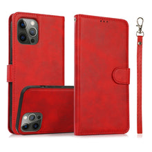 Load image into Gallery viewer, Calf Texture 2 in 1 Detachable Magnetic Back Cover Horizontal Flip Leather Case with Holder &amp; Card Slots &amp; Wallet &amp; Photo Frame, For iPhone 13 mini, For iPhone 13, For iPhone 13 Pro, For iPhone 13 Pro Max