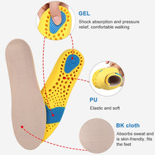 Load image into Gallery viewer, 086 PU Silicone Sweat-absorbent Breathable Shock-absorbing Sports Full Shoe Pads Cuttable Increase Insole, 35-36, 37-38, 39-40, 41-42, 43-44, 45-46