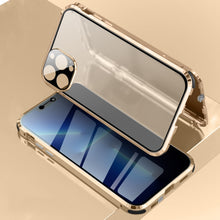 Load image into Gallery viewer, Four-corner Shockproof Anti-peeping Magnetic Metal Frame Double-sided Tempered Glass Case, For iPhone 13 Pro, For iPhone 13 Pro Max
