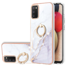 Load image into Gallery viewer, Electroplating Marble Pattern IMD TPU Shockproof Case with Ring Holder, For Samsung Galaxy A02s US Version 166mm, For Samsung Galaxy A02s EU Version 164mm, For Samsung Galaxy A03s 166mm, For Samsung Galaxy A11 / M11, For Samsung Galaxy A12             ...