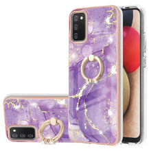 Load image into Gallery viewer, Electroplating Marble Pattern IMD TPU Shockproof Case with Ring Holder, For Samsung Galaxy A02s US Version 166mm, For Samsung Galaxy A02s EU Version 164mm, For Samsung Galaxy A03s 166mm, For Samsung Galaxy A11 / M11, For Samsung Galaxy A12             ...