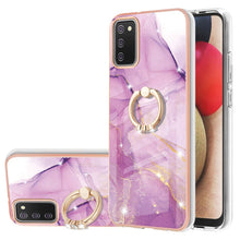 Load image into Gallery viewer, Electroplating Marble Pattern IMD TPU Shockproof Case with Ring Holder, For Samsung Galaxy A02s US Version 166mm, For Samsung Galaxy A02s EU Version 164mm, For Samsung Galaxy A03s 166mm, For Samsung Galaxy A11 / M11, For Samsung Galaxy A12             ...