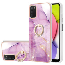 Load image into Gallery viewer, Electroplating Marble Pattern IMD TPU Shockproof Case with Ring Holder, For Samsung Galaxy A02s US Version 166mm, For Samsung Galaxy A02s EU Version 164mm, For Samsung Galaxy A03s 166mm, For Samsung Galaxy A11 / M11, For Samsung Galaxy A12             ...