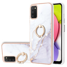 Load image into Gallery viewer, Electroplating Marble Pattern IMD TPU Shockproof Case with Ring Holder, For Samsung Galaxy A02s US Version 166mm, For Samsung Galaxy A02s EU Version 164mm, For Samsung Galaxy A03s 166mm, For Samsung Galaxy A11 / M11, For Samsung Galaxy A12             ...