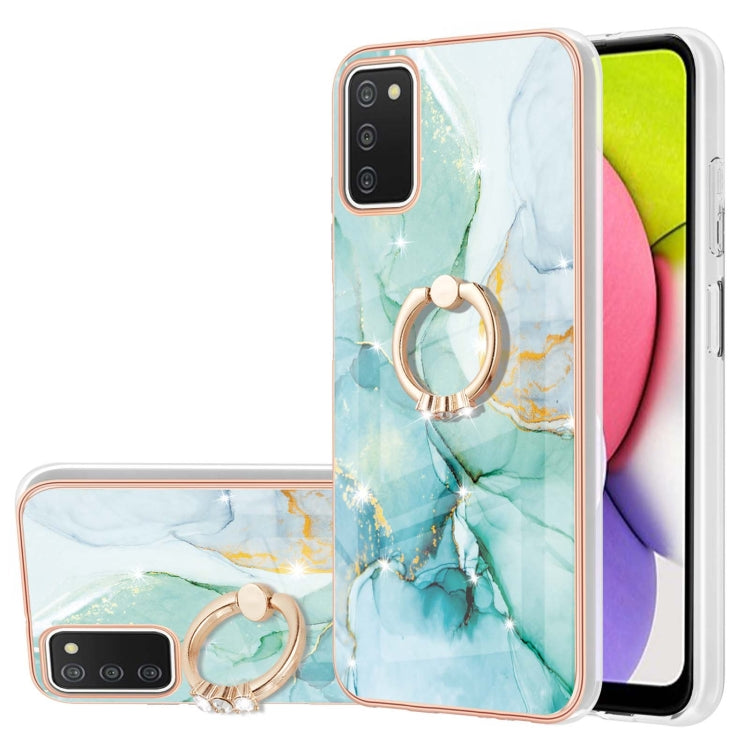 Electroplating Marble Pattern IMD TPU Shockproof Case with Ring Holder, For Samsung Galaxy A02s US Version 166mm, For Samsung Galaxy A02s EU Version 164mm, For Samsung Galaxy A03s 166mm, For Samsung Galaxy A11 / M11, For Samsung Galaxy A12             ...