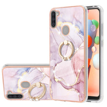 Load image into Gallery viewer, Electroplating Marble Pattern IMD TPU Shockproof Case with Ring Holder, For Samsung Galaxy A02s US Version 166mm, For Samsung Galaxy A02s EU Version 164mm, For Samsung Galaxy A03s 166mm, For Samsung Galaxy A11 / M11, For Samsung Galaxy A12             ...