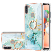 Load image into Gallery viewer, Electroplating Marble Pattern IMD TPU Shockproof Case with Ring Holder, For Samsung Galaxy A02s US Version 166mm, For Samsung Galaxy A02s EU Version 164mm, For Samsung Galaxy A03s 166mm, For Samsung Galaxy A11 / M11, For Samsung Galaxy A12             ...