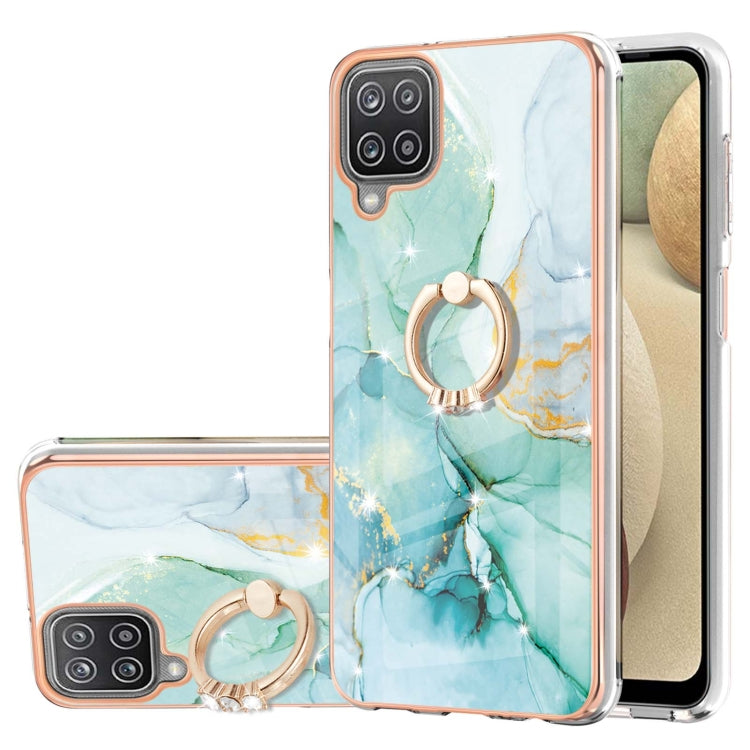 Electroplating Marble Pattern IMD TPU Shockproof Case with Ring Holder, For Samsung Galaxy A02s US Version 166mm, For Samsung Galaxy A02s EU Version 164mm, For Samsung Galaxy A03s 166mm, For Samsung Galaxy A11 / M11, For Samsung Galaxy A12             ...