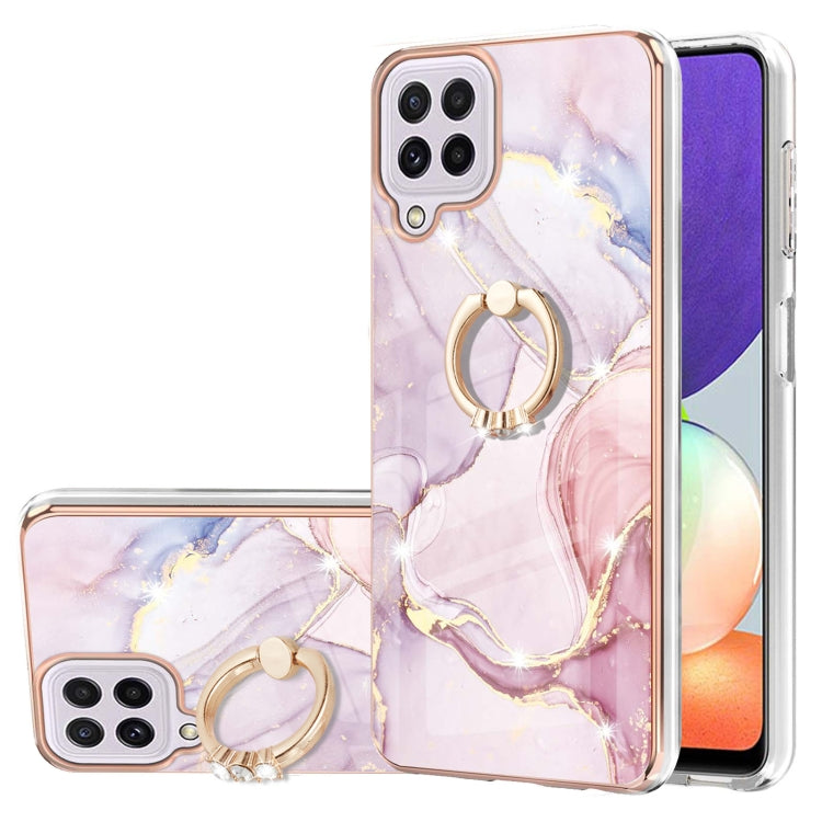 Electroplating Marble Pattern IMD TPU Shockproof Case with Ring Holder, For Samsung Galaxy A02s US Version 166mm, For Samsung Galaxy A02s EU Version 164mm, For Samsung Galaxy A03s 166mm, For Samsung Galaxy A11 / M11, For Samsung Galaxy A12             ...