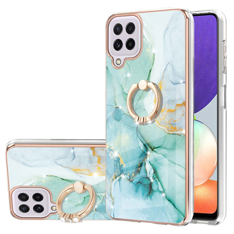 Electroplating Marble Pattern IMD TPU Shockproof Case with Ring Holder, For Samsung Galaxy A02s US Version 166mm, For Samsung Galaxy A02s EU Version 164mm, For Samsung Galaxy A03s 166mm, For Samsung Galaxy A11 / M11, For Samsung Galaxy A12             ...