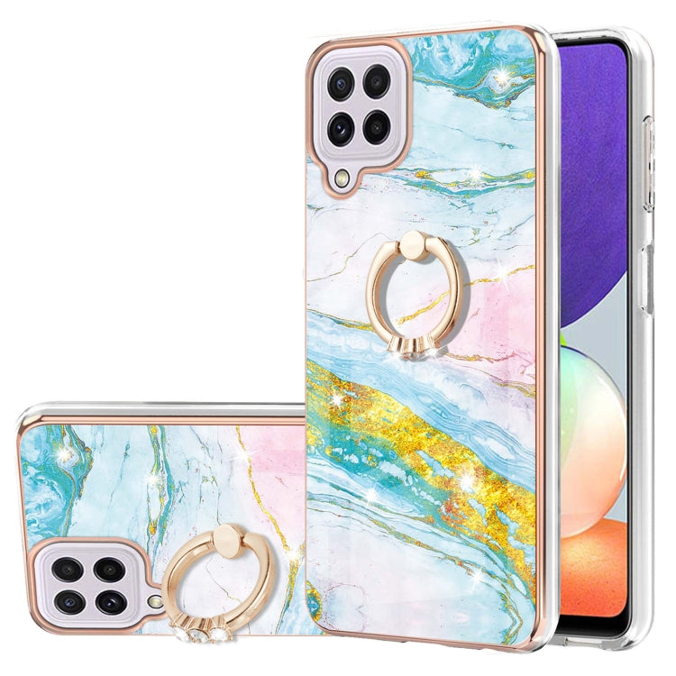 Electroplating Marble Pattern IMD TPU Shockproof Case with Ring Holder, For Samsung Galaxy A02s US Version 166mm, For Samsung Galaxy A02s EU Version 164mm, For Samsung Galaxy A03s 166mm, For Samsung Galaxy A11 / M11, For Samsung Galaxy A12             ...