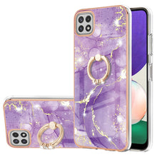 Load image into Gallery viewer, Electroplating Marble Pattern IMD TPU Shockproof Case with Ring Holder, For Samsung Galaxy A02s US Version 166mm, For Samsung Galaxy A02s EU Version 164mm, For Samsung Galaxy A03s 166mm, For Samsung Galaxy A11 / M11, For Samsung Galaxy A12             ...