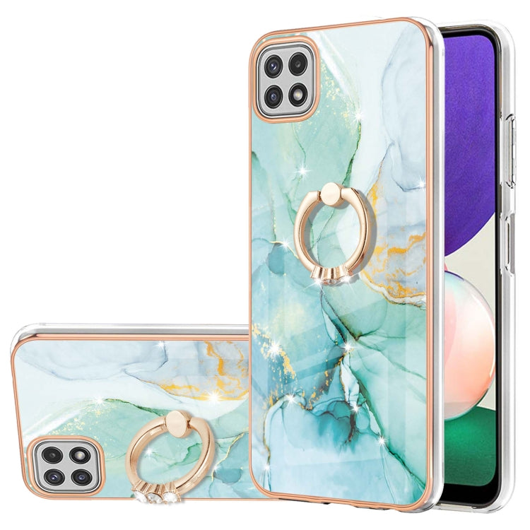 Electroplating Marble Pattern IMD TPU Shockproof Case with Ring Holder, For Samsung Galaxy A02s US Version 166mm, For Samsung Galaxy A02s EU Version 164mm, For Samsung Galaxy A03s 166mm, For Samsung Galaxy A11 / M11, For Samsung Galaxy A12             ...