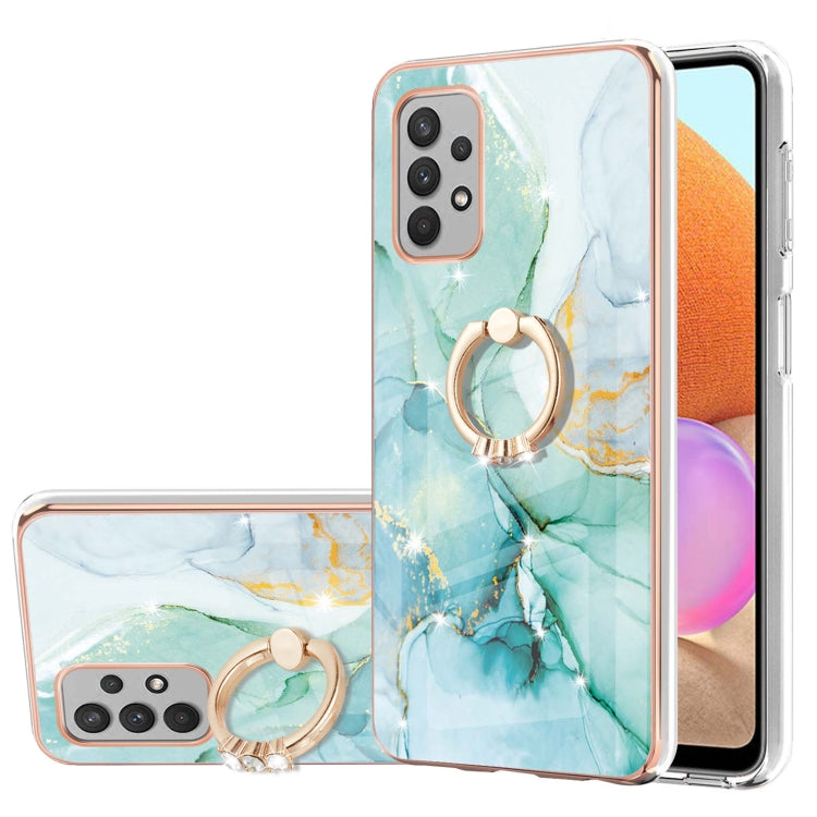 Electroplating Marble Pattern IMD TPU Shockproof Case with Ring Holder, For Samsung Galaxy A32 4G EU Version, For Samsung Galaxy A32 5G, For Samsung Galaxy A52 5G / 4G, For Samsung Galaxy A72 5G / 4G, For Samsung Galaxy S20 FE  5G / 4G                 ...