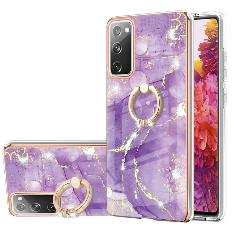 Electroplating Marble Pattern IMD TPU Shockproof Case with Ring Holder, For Samsung Galaxy A32 4G EU Version, For Samsung Galaxy A32 5G, For Samsung Galaxy A52 5G / 4G, For Samsung Galaxy A72 5G / 4G, For Samsung Galaxy S20 FE  5G / 4G                 ...