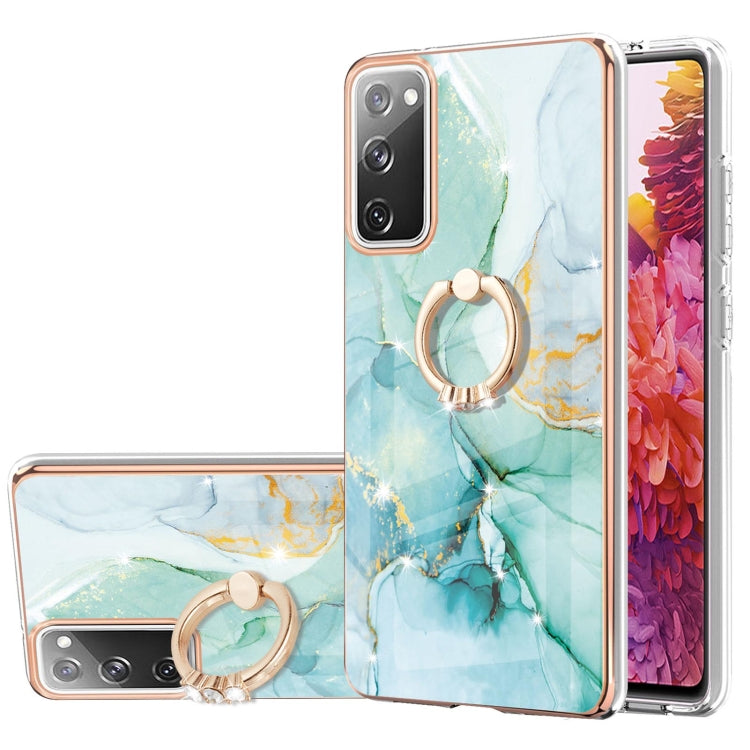 Electroplating Marble Pattern IMD TPU Shockproof Case with Ring Holder, For Samsung Galaxy A32 4G EU Version, For Samsung Galaxy A32 5G, For Samsung Galaxy A52 5G / 4G, For Samsung Galaxy A72 5G / 4G, For Samsung Galaxy S20 FE  5G / 4G                 ...