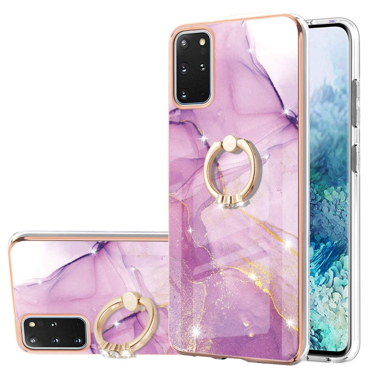 Electroplating Marble Pattern IMD TPU Shockproof Case with Ring Holder, For Samsung Galaxy A32 4G EU Version, For Samsung Galaxy A32 5G, For Samsung Galaxy A52 5G / 4G, For Samsung Galaxy A72 5G / 4G, For Samsung Galaxy S20 FE  5G / 4G                 ...
