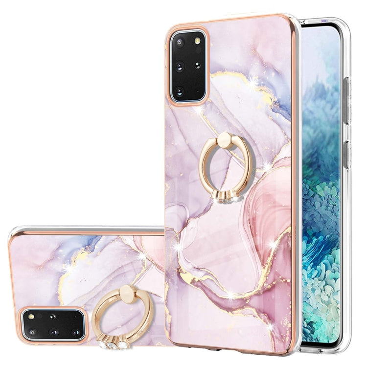 Electroplating Marble Pattern IMD TPU Shockproof Case with Ring Holder, For Samsung Galaxy A32 4G EU Version, For Samsung Galaxy A32 5G, For Samsung Galaxy A52 5G / 4G, For Samsung Galaxy A72 5G / 4G, For Samsung Galaxy S20 FE  5G / 4G                 ...