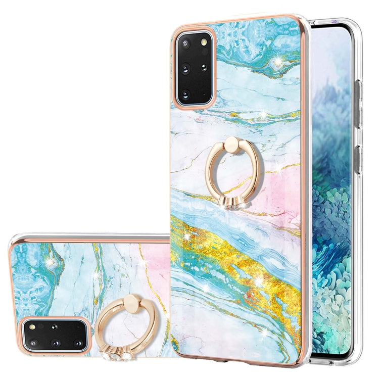 Electroplating Marble Pattern IMD TPU Shockproof Case with Ring Holder, For Samsung Galaxy A32 4G EU Version, For Samsung Galaxy A32 5G, For Samsung Galaxy A52 5G / 4G, For Samsung Galaxy A72 5G / 4G, For Samsung Galaxy S20 FE  5G / 4G                 ...