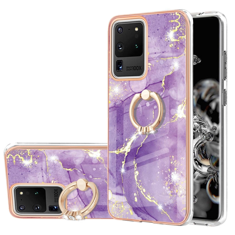 Electroplating Marble Pattern IMD TPU Shockproof Case with Ring Holder, For Samsung Galaxy A32 4G EU Version, For Samsung Galaxy A32 5G, For Samsung Galaxy A52 5G / 4G, For Samsung Galaxy A72 5G / 4G, For Samsung Galaxy S20 FE  5G / 4G                 ...
