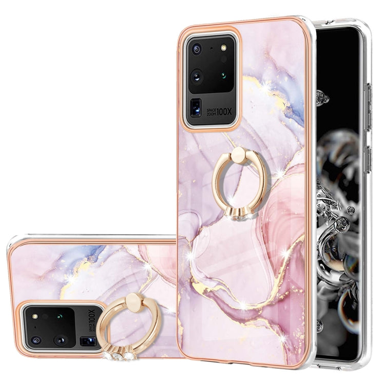 Electroplating Marble Pattern IMD TPU Shockproof Case with Ring Holder, For Samsung Galaxy A32 4G EU Version, For Samsung Galaxy A32 5G, For Samsung Galaxy A52 5G / 4G, For Samsung Galaxy A72 5G / 4G, For Samsung Galaxy S20 FE  5G / 4G                 ...