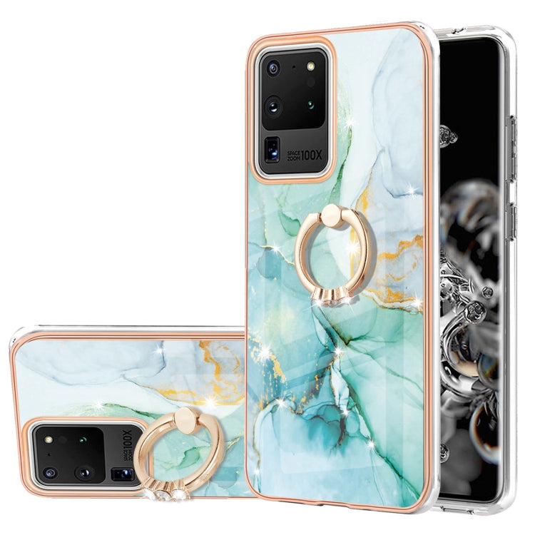 Electroplating Marble Pattern IMD TPU Shockproof Case with Ring Holder, For Samsung Galaxy A32 4G EU Version, For Samsung Galaxy A32 5G, For Samsung Galaxy A52 5G / 4G, For Samsung Galaxy A72 5G / 4G, For Samsung Galaxy S20 FE  5G / 4G                 ...