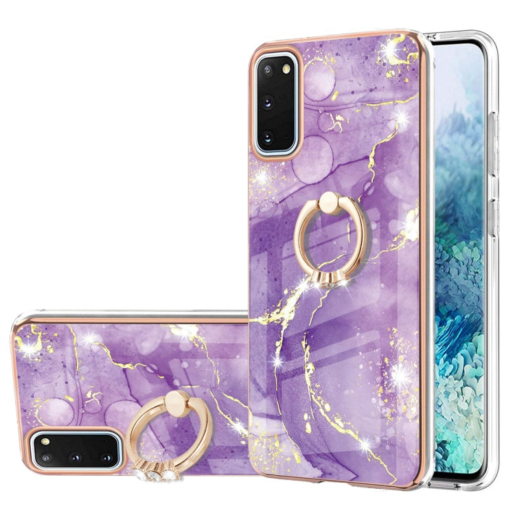 Electroplating Marble Pattern IMD TPU Shockproof Case with Ring Holder, For Samsung Galaxy A32 4G EU Version, For Samsung Galaxy A32 5G, For Samsung Galaxy A52 5G / 4G, For Samsung Galaxy A72 5G / 4G, For Samsung Galaxy S20 FE  5G / 4G                 ...