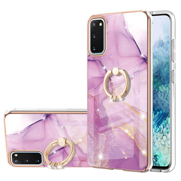 Electroplating Marble Pattern IMD TPU Shockproof Case with Ring Holder, For Samsung Galaxy A32 4G EU Version, For Samsung Galaxy A32 5G, For Samsung Galaxy A52 5G / 4G, For Samsung Galaxy A72 5G / 4G, For Samsung Galaxy S20 FE  5G / 4G                 ...