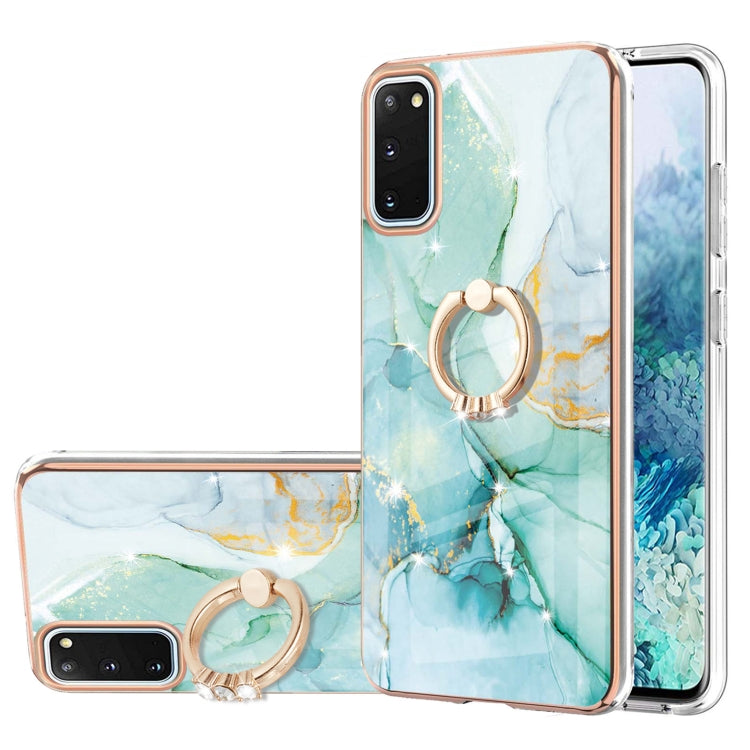 Electroplating Marble Pattern IMD TPU Shockproof Case with Ring Holder, For Samsung Galaxy A32 4G EU Version, For Samsung Galaxy A32 5G, For Samsung Galaxy A52 5G / 4G, For Samsung Galaxy A72 5G / 4G, For Samsung Galaxy S20 FE  5G / 4G                 ...