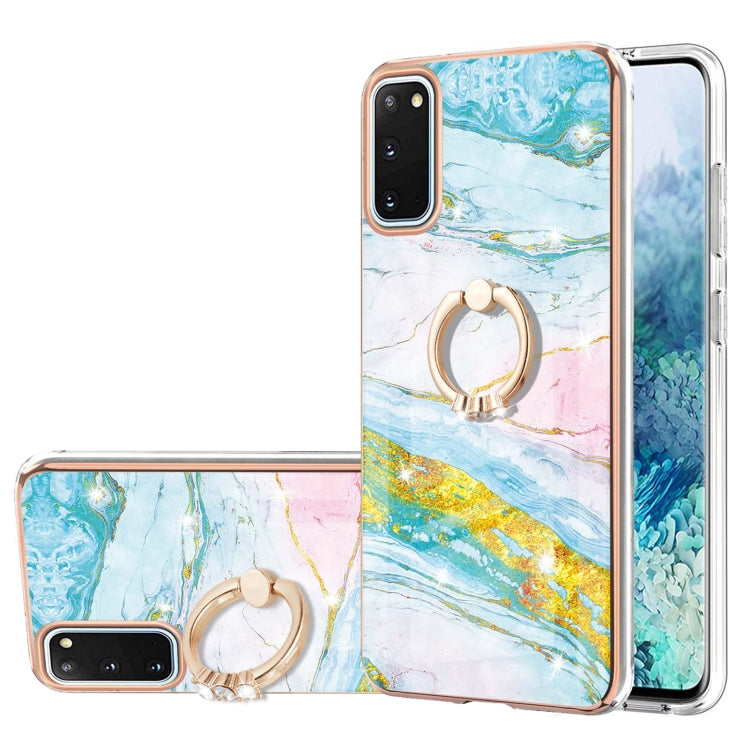 Electroplating Marble Pattern IMD TPU Shockproof Case with Ring Holder, For Samsung Galaxy A32 4G EU Version, For Samsung Galaxy A32 5G, For Samsung Galaxy A52 5G / 4G, For Samsung Galaxy A72 5G / 4G, For Samsung Galaxy S20 FE  5G / 4G                 ...