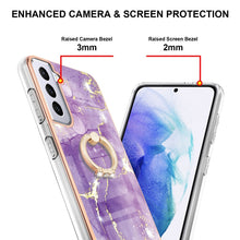 Load image into Gallery viewer, Electroplating Marble Pattern IMD TPU Shockproof Case with Ring Holder, For Samsung Galaxy S21 5G, For Samsung Galaxy S21 FE 5G, For Samsung Galaxy S21 Ultra 5G, For Samsung Galaxy S21+ 5G