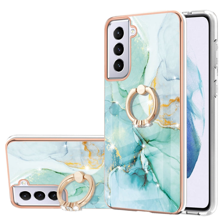 Electroplating Marble Pattern IMD TPU Shockproof Case with Ring Holder, For Samsung Galaxy S21 5G, For Samsung Galaxy S21 FE 5G, For Samsung Galaxy S21 Ultra 5G, For Samsung Galaxy S21+ 5G