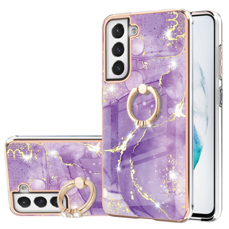 Electroplating Marble Pattern IMD TPU Shockproof Case with Ring Holder, For Samsung Galaxy S21 5G, For Samsung Galaxy S21 FE 5G, For Samsung Galaxy S21 Ultra 5G, For Samsung Galaxy S21+ 5G