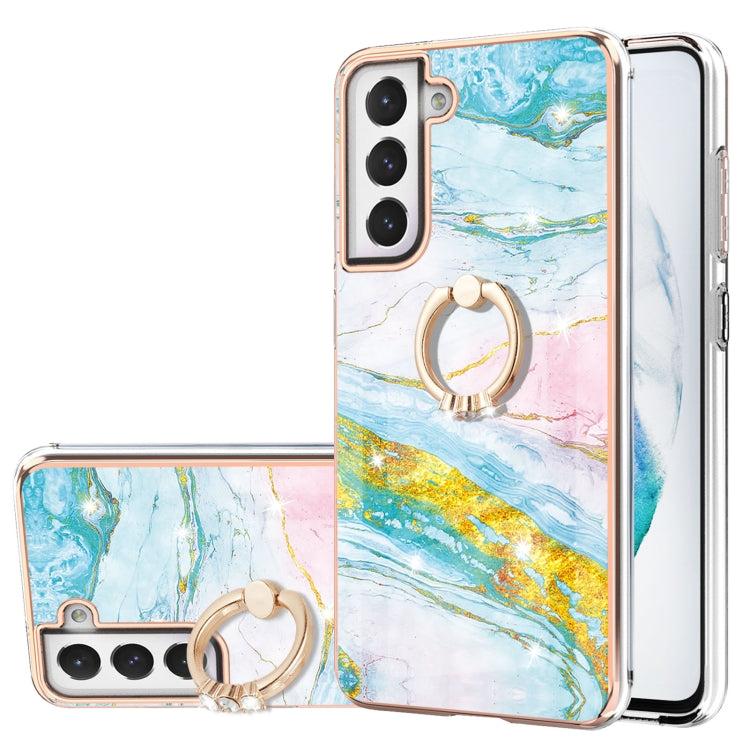 Electroplating Marble Pattern IMD TPU Shockproof Case with Ring Holder, For Samsung Galaxy S21 5G, For Samsung Galaxy S21 FE 5G, For Samsung Galaxy S21 Ultra 5G, For Samsung Galaxy S21+ 5G