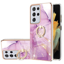 Load image into Gallery viewer, Electroplating Marble Pattern IMD TPU Shockproof Case with Ring Holder, For Samsung Galaxy S21 5G, For Samsung Galaxy S21 FE 5G, For Samsung Galaxy S21 Ultra 5G, For Samsung Galaxy S21+ 5G