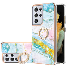 Load image into Gallery viewer, Electroplating Marble Pattern IMD TPU Shockproof Case with Ring Holder, For Samsung Galaxy S21 5G, For Samsung Galaxy S21 FE 5G, For Samsung Galaxy S21 Ultra 5G, For Samsung Galaxy S21+ 5G