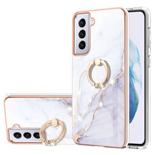Load image into Gallery viewer, Electroplating Marble Pattern IMD TPU Shockproof Case with Ring Holder, For Samsung Galaxy S21 5G, For Samsung Galaxy S21 FE 5G, For Samsung Galaxy S21 Ultra 5G, For Samsung Galaxy S21+ 5G