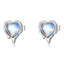 Load image into Gallery viewer, S925 Sterling Silver Heart Shaped Moonstone Women Earrings, Heart Shaped Moonstone