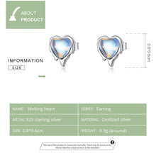 Load image into Gallery viewer, S925 Sterling Silver Heart Shaped Moonstone Women Earrings, Heart Shaped Moonstone